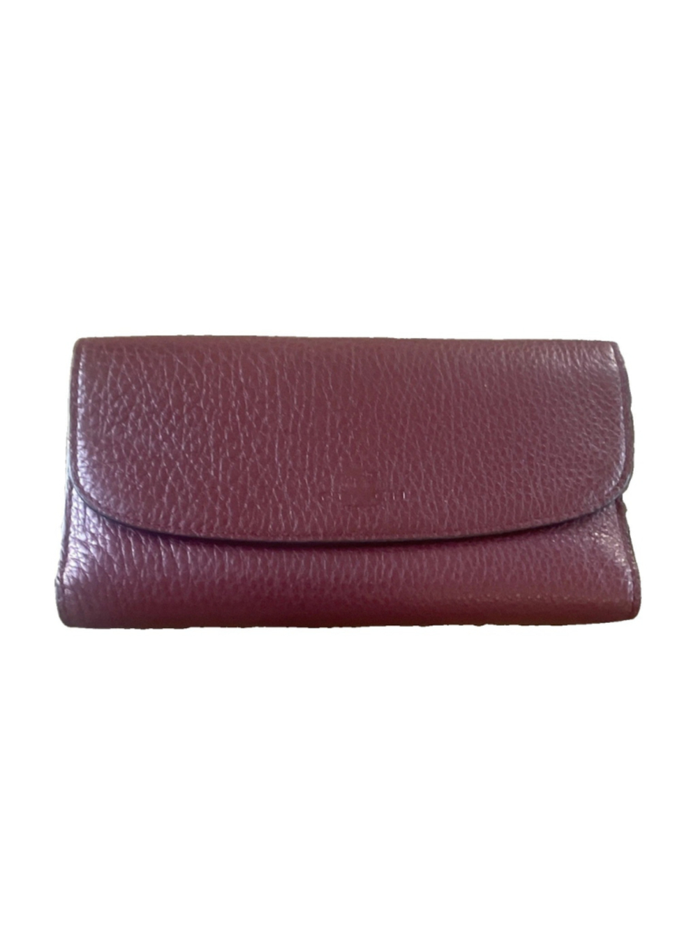 Coach Burgundy Snap-Flap Trifold Wallet w/ Credit Card Slots & Zip Coin Pock